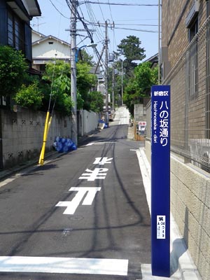 新たに設置された標識 「八の坂通り」（2011）